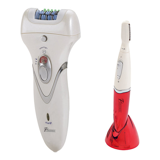 Pursonic Rechargeable Epilator & Bikini Personal Groomer Trimmer – All-in-One Hair Removal System