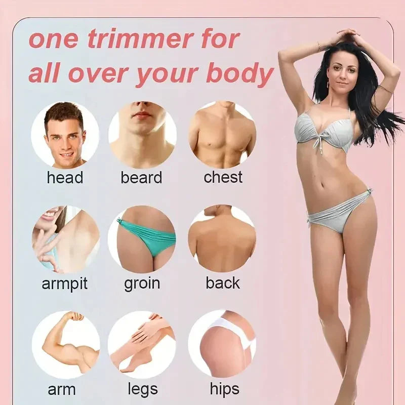 USB Rechargeable Women’s Electric Razor Full-Body Hair Removal Pink