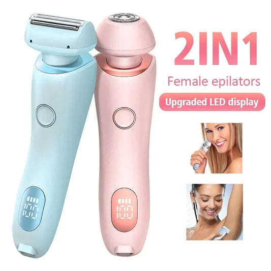 NNEDSZ Pink 2-in-1 Electric Razor for Women - Multifunctional Rechargeable Hair Removal Shaver